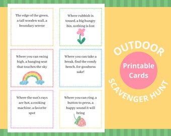 Outdoor Treasure Hunt Clues for Kids: Printable Scavenger Hunt Game (PDF Download)