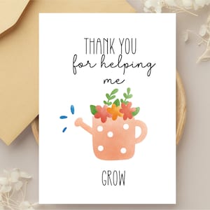 Herunterladbares Lehrergeschenk, Dankeskarte für Erzieher, digitaler Download Dankeschön-Karte von Kind