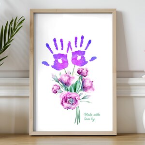 Muttertag Handabdruck Kunst, personalisiertes und herzliches Geschenk für Mama oder Oma - Instant Download