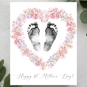 Impronta del piede per la festa della mamma / Prima festa della mamma / Impronta del piede del neonato / Regalo per la festa della mamma da parte di un bambino / Regalo sentimentale per la mamma