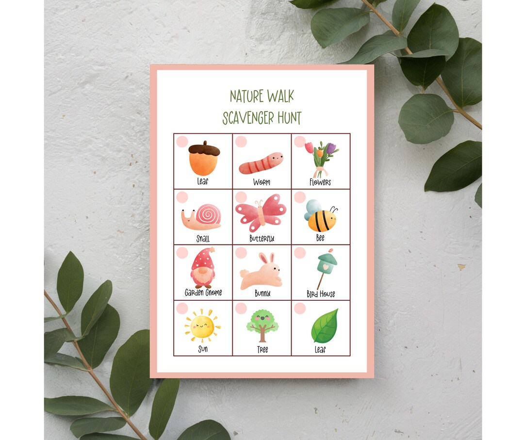 Nature Scavenger Hunt Printable: Outdoor Kids Activity (PDF) - Etsy