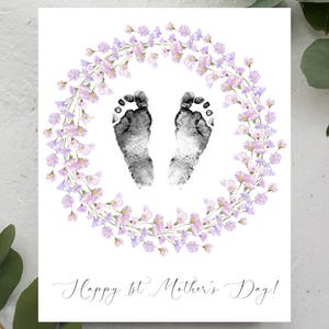 Fiore con impronta del piede per la festa della mamma / Prima festa della mamma / Impronta del piede del neonato / Regalo per la festa della mamma da parte di un bambino / Regalo sentimentale per la mamma