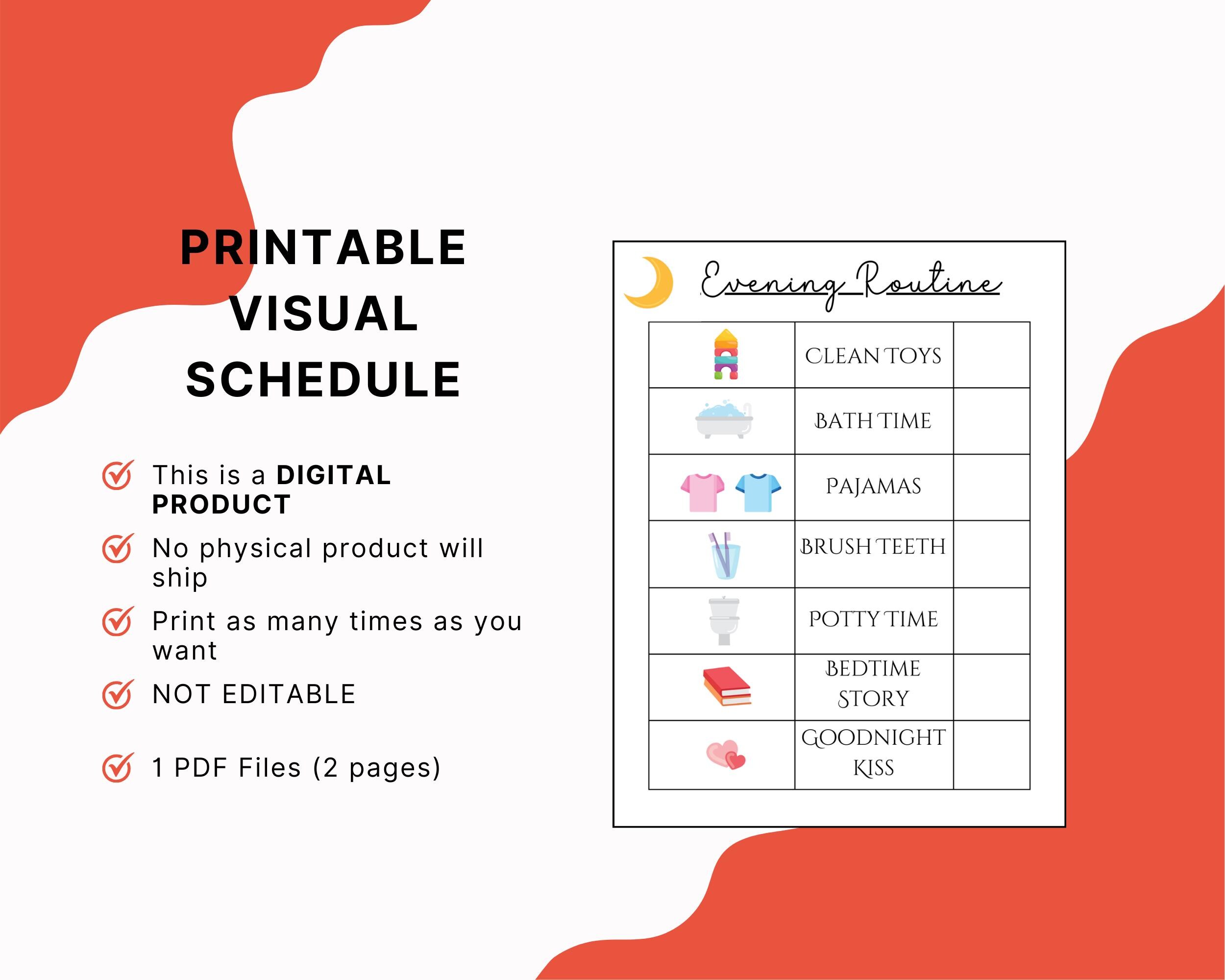 Toddler Routine Chart: Interactive Visual Schedule (digital Download ...
