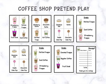 Whimsical Coffee Shop Pretend Play Set - Instant Download