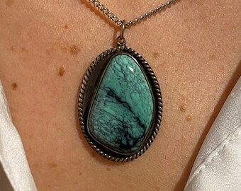 Rare Vintage Snowville Variscite Pendant
