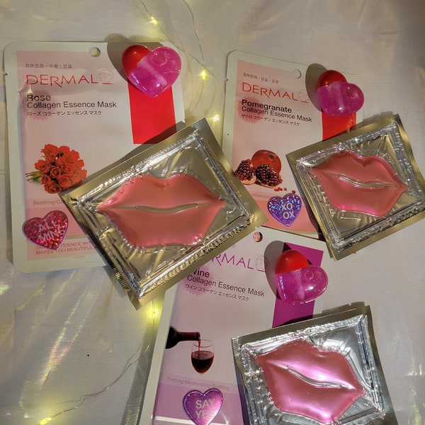 Valentines Day Skin Care-Limited Edition-Heart shape Lip Gloss, Face mask & Moisturizing Lip mask