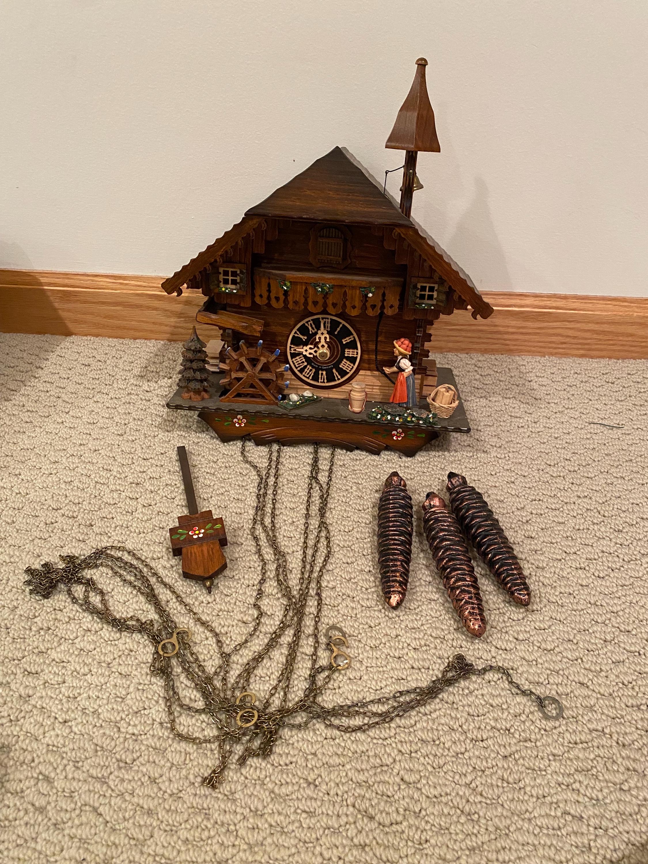 アンティーク雑貨 06 VINTAGE Swiss Romance Cuckoo Clock 2708 Der Frohliche Wanderer