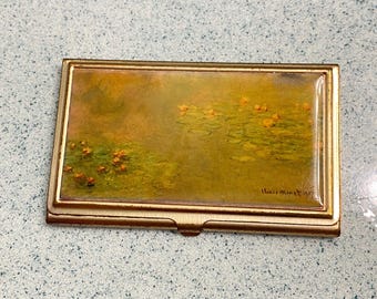 Vintage Claude Monet Seerosen Visitenkartenhalter MFA Made In USA