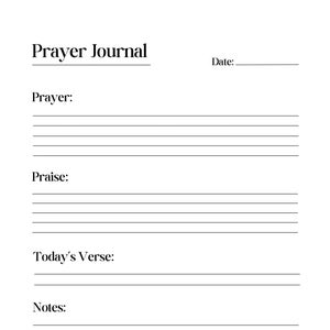 May include: A printable prayer journal page with lined sections for prayer, praise, today's verse, and notes. The page is decorated with a silhouette of three crosses against a black background.