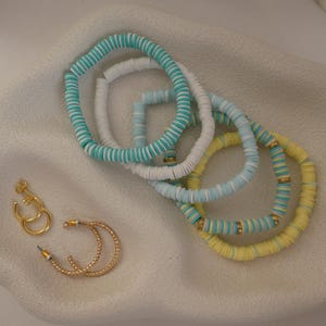 Cape May Bracelet Set, Summer Beachy Bracelets, Surf Bracelets, Beachy Jewelry, Summer Beaded Bracelet, Handmade Beachy Bracelet