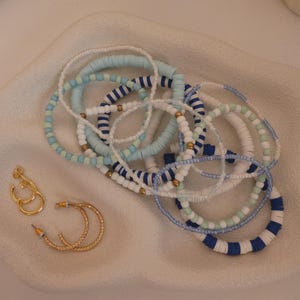 Seaside, Bracelet Set, Summer Beachy Bracelets, Surf Bracelets, Beachy Jewelry, Summer Beaded Bracelet, Handmade Beachy Bracelet