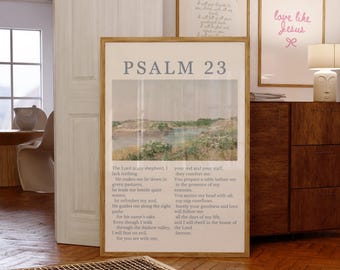 Psalm 23 Print, Faith Inspired Poster, Bible Verse Wall Art, Bible Art, Christian Faith, Jesus, Scripture Print