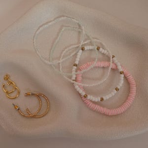 Kalapiki Beach Bracelet Set, Summer Beachy Bracelets, Surf Bracelets, Beachy Jewelry, Summer Beaded Bracelet, Handmade Beachy Bracelet