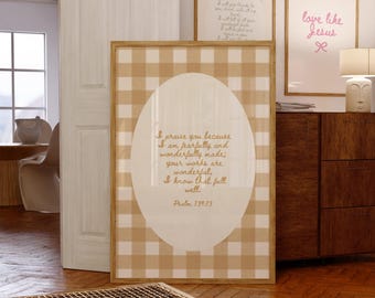 Psalm 139 Print, Faith Inspired Poster, Bible Verse Wall Art, Bible Art, Christian Faith, Jesus, Scripture Print
