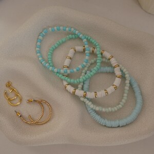 The Outerbanks Bracelet Set, Summer Beachy Bracelets, Surf Bracelets, Beachy Jewelry, Summer Beaded Bracelet, Handmade Beachy Bracelet
