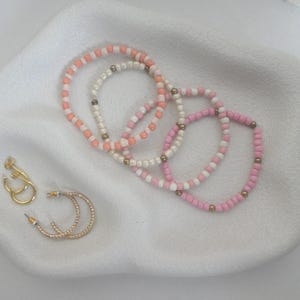 Malibu Bay Bracelet Set, Summer Beachy Bracelets, Surf Bracelets, Beachy Jewelry, Summer Beaded Bracelet, Handmade Beachy Bracelet