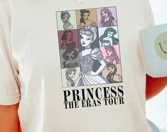 Camiseta de la gira de las princesas Disney, camiseta de princesas Disney, camiseta Comfort Colors, camiseta de viaje de chicas Disney, camiseta de personajes de princesas Disney, Eras1382