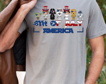 Camiseta de Star Wars del 4 de julio, Camiseta de Star Wars del 4 de julio de Disney, Camiseta familiar del 4 de julio, Camiseta de personajes de Star Wars del 4 de julio, 1429