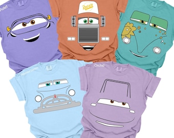 Disney Cars Face Outline Shirt, Cars Matching Shirt, Disney Cars Birthday Shirt,Cars Group Shirt, Disney Kids Trip Shirt, Disney Cars 192273