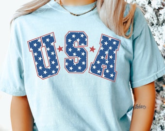 Comfort Colors USA Shirt,4th Of July Shirt,America USA Shirt,Memorial Day Shirt,Red Blue White Shirt,July Fourth USA Shirt,Patriotic Shirt
