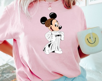 Minnie Leia Shirt,Disney Princess Leia Shirt, Disney Leia T-Shirt, Disney Star Wars Lover Shirt,Star Wars Minnie Princess Shirt, DisneyTrip