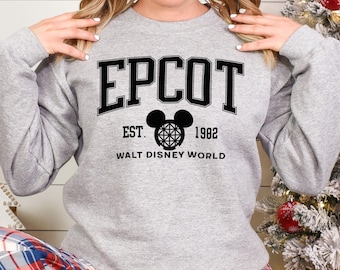 Sudadera de Walt Disney World Epcot, Sudadera para viaje familiar a Disney, Sudadera con capucha de Disney Epcot, Sudadera de cuello redondo para viaje a Disney, Sudadera con capucha para vacaciones familiares 190866