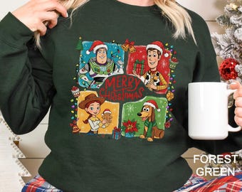 Disney Toy Story Merry Christmas Sweatshirt, Toy Story Friends Christmas Sweatshirt, Disney Christmas Hoodie, Kids Christmas Crewneck 194129