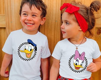 Disney Checkered Characters Shirt, Retro Mickey And Friends Shirt, Disney Family Matching Shirt, Disney Trip Shirt,Comfort Colors Tee 191374