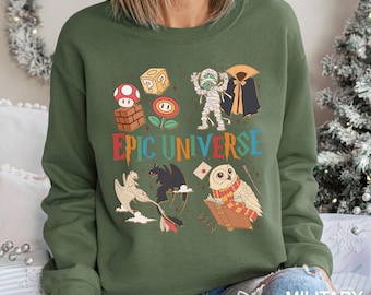 Retro Epic Universe Sweatshirt, Family Epic Universe Trip Sweatshirt, Orlando Park Epic Universe Hoodie, Universal Studios Crewneck 193420