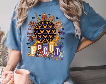 Camiseta de Halloween de Epcot, Comfort Colors, Camiseta de la temporada espeluznante de Epcot, Camiseta de Halloween de Disney, Camiseta para el viaje de Halloween de Disney, Camiseta de truco o trato 191679