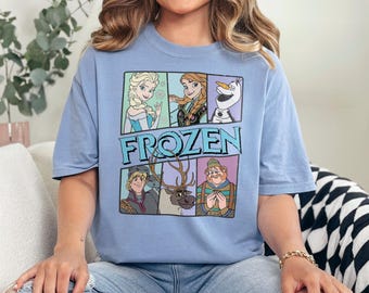 Frozen Shirt, Comfort Colors Shirt, Elsa, Disney Frozen Characters Tee, Frozen Olaf Shirt, Retro Frozen Shirt, Disney Princess Gift 192700