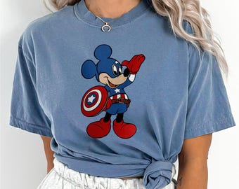 Superhero Mickey Shirt, Comfort Colors, Captain America Mickey Tee, Avengers Mickey Shirt, Superhero Mickey Tee, Captain Mickey Shirt 192472
