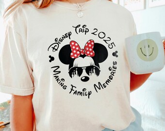 Minnie and Mickey Disney Trip 2025 Making Family Memories Together Shirt, Comfort Colors Shirt, Disney Trip Shirt, Disney Family Tee 192517