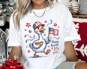 4th Of July Goose Shirt, Comfort Colors, Fourth of July Tee, July Fourth Goose Shirt, American Family Tee, Independence Day Shirt 195302