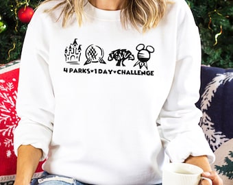 Four Parks One Day Challenge Sweatshirt, Disney Parks Florida Sweatshirt, Four Parks Disney World Hoodie, Vintage Disney Crewneck 193869