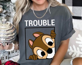 Chip and Dale Shirt, Comfort Colors, Double Trouble Shirt, Disney Family Trouble Shirts, Disney Couple Shirts, Disney Matching Shirt 193530