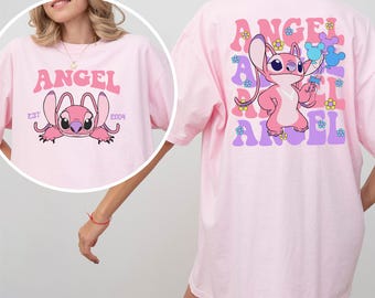 Disney Angel Est 2004 Shirt, Comfort Colors Stich Angel Shirts, Disneyland Trip Tee