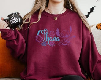 Disney Lilo and Stitch Ohana Summer Time Sweatshirt, Cute Stitch Portrait Hoodie, Disney Sweatshirt, Disney Stitch Summer Crewneck 193901