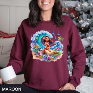 Sudadera de Moana 2, sudadera con capucha de Moana 2 de Disney, sudadera de Moana Island Motunui, sudadera con capucha de la princesa Moana, sudadera con cuello redondo de Disney Magic World, 191955 imagen 5