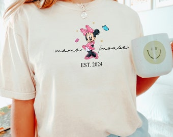 Camiseta Minnie Mouse Mamá, Camiseta Disney Mamá, Camiseta Disney Comfort Color, Camiseta Disney Día de la Madre Camiseta Minnie Mouse Anuncio de Bebé 191345