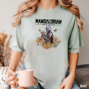 Vintage Floral Mandalorian Shirt, Comfort Colors,Star Wars Mandalorian This Is The Way Shirt, Disney Star Wars Tee, Star Wars Day Tee191291