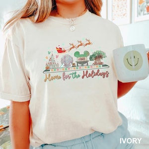 Home For The Holidays Disney Shirt, Comfort Colors Shirt, Disney Christmas Shirt, Disney Christmas Family Shirts, Disney Parks Shirt 193715