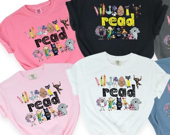 Camiseta para leer libros infantiles, camiseta para profesores que leen, camiseta de regalo para jardín de infancia, colores cómodos, camiseta para niños que leen, camiseta para amantes de los libros, camiseta divertida para niños 191747