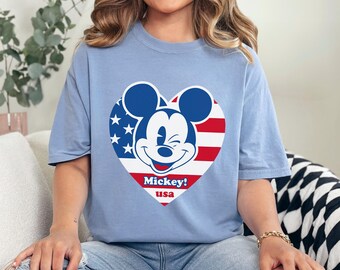 Mickey and Friends 4th Of July Shirt, Comfort Colors, Disney Characters Shirt, Patriotic Tee,Disney 4th of July Shirt, 4th July Shirt 192949