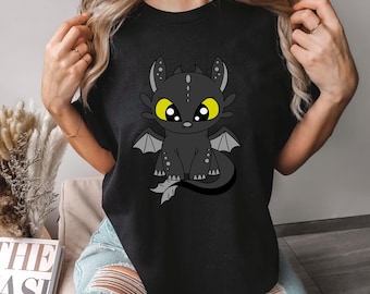 Toothless Dragon Shirt, Comfort Colors, Toothless And Light Fury Shirt,How To Train Yor Dragon Shirt, Universal Dragon Matching Shirt 193457