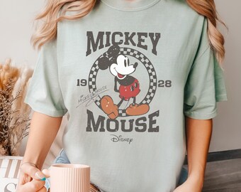 Retro Mickey Mouse Shirt, Disney Mickey Gift Shirt, Comfort Colors, Mickey Trip Shirt, Vintage Mickey 1928 Shirt, Disney Family Shirt 192136