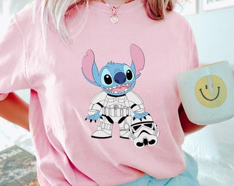 Disney Stitch Wars Shirt, Comfort Colors, Disney Stitch Stormtrooper Shirt, Star Wars Shirt, Lilo and Stitch Tee, Disney Star Wars 192909