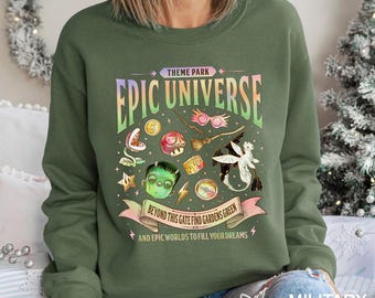 Epic Universe Sweatshirt, Epic Universe Theme Park Trip Sweatshirt, Orlando Park Epic World Hoodie, Universal Theme Part Crewneck 193429