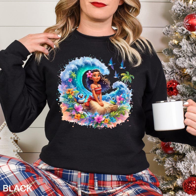 Sudadera de Moana 2, sudadera con capucha de Moana 2 de Disney, sudadera de Moana Island Motunui, sudadera con capucha de la princesa Moana, sudadera con cuello redondo de Disney Magic World, 191955 imagen 3