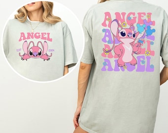 Disney Angel Est 2004 Shirt, Comfort Colors, Cute Angel Shirt, Floral Stich Angel Shirt, Disneyland Trip Shirts, Girly Disney Tee 193915